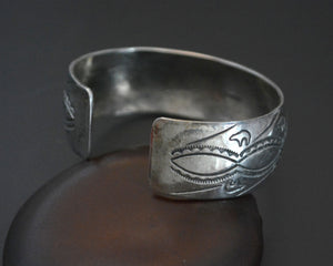 Navajo Stamped Sterling Silver Cuff Bracelet - SMALL