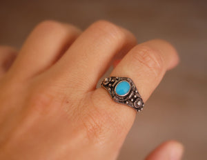 Ethnic Turquoise Ring  - Size 7 3/4