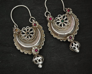Antique Afghani Earrings with Glass Stones