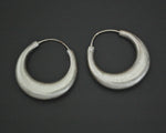 Ethnic Hoop Earrings with Brushed Matte Surface - MEDIUM