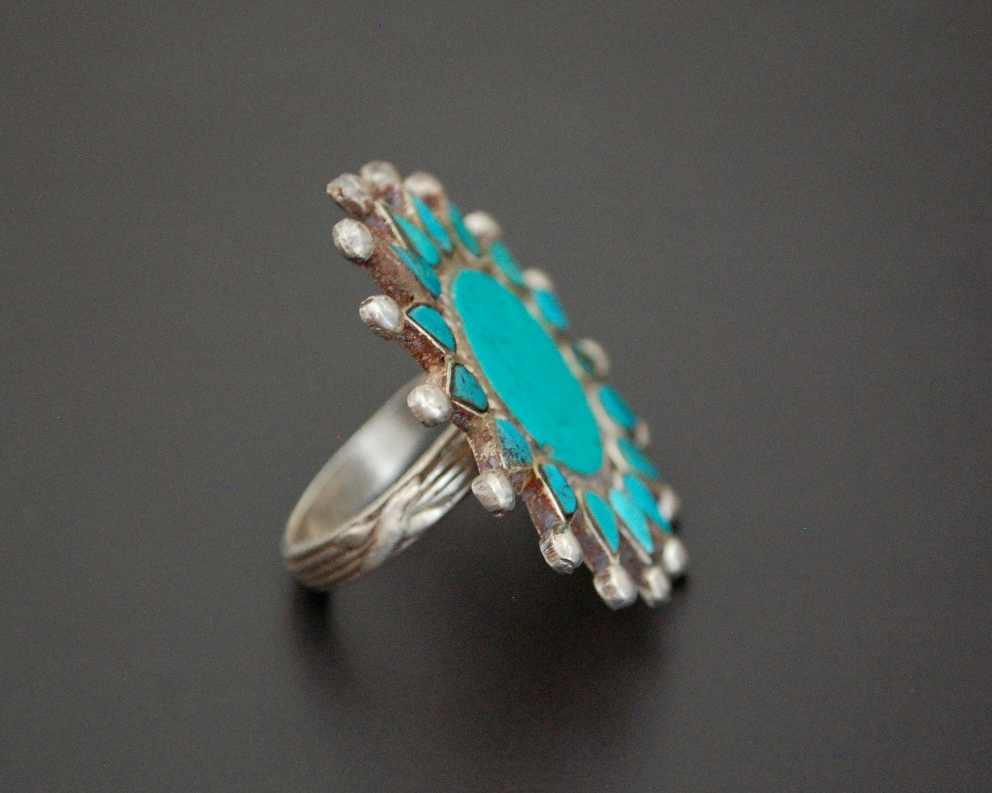 Ethnic Turquoise Ring from India - Size 8