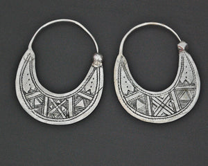 Tuareg Hoop Earrings with Carvings