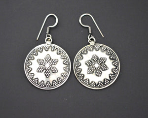 Indian Silver Disc Earrings