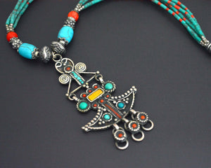 Vintage Nepali Turquoise Coral Necklace