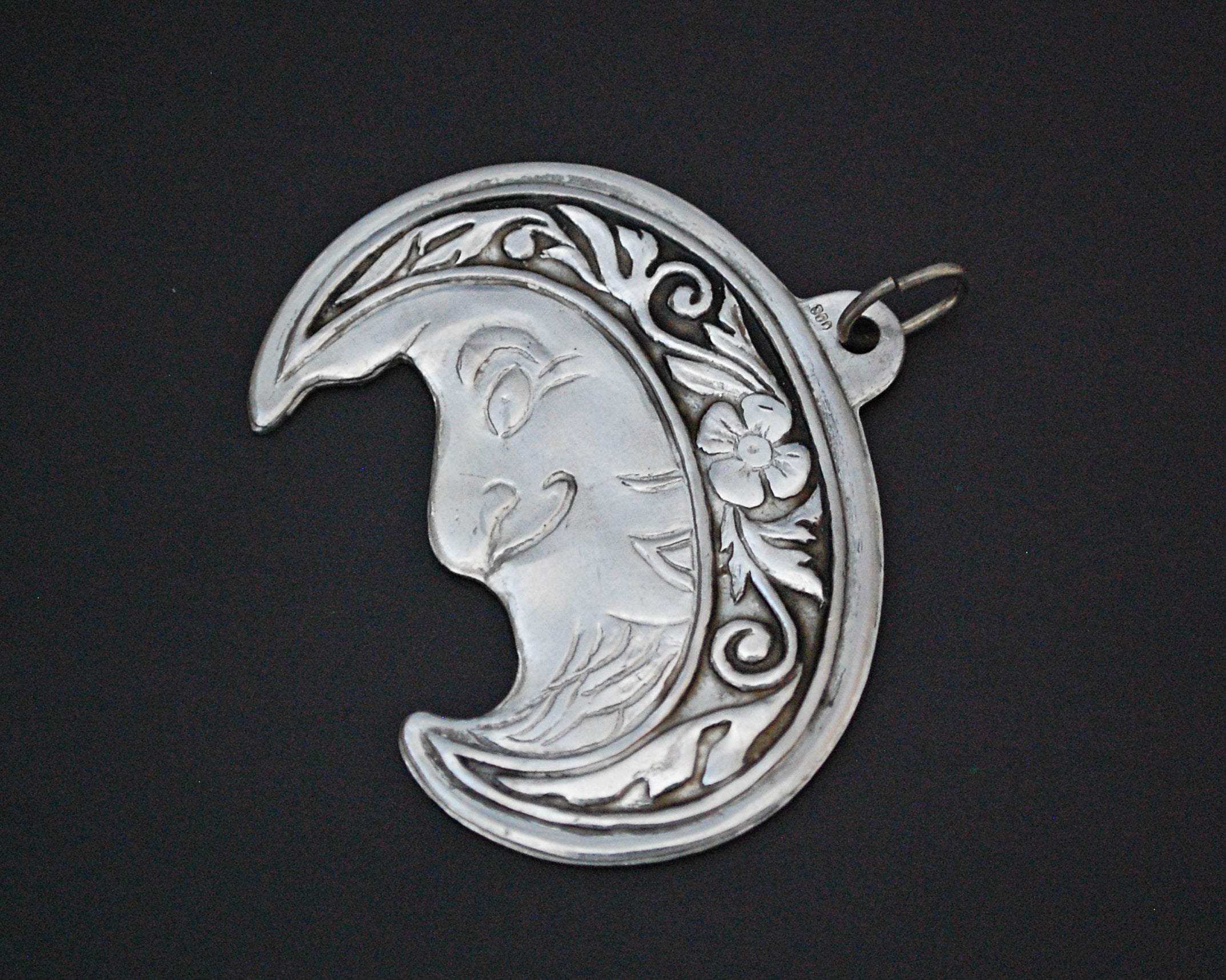 Man in the Moon - Crescent Moon Pendant