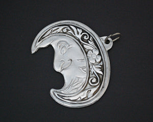 Man in the Moon - Crescent Moon Pendant