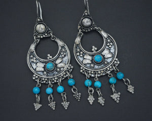 Ethnic Dangle Earrings with Turquoise