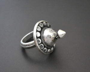 Rajasthani Silver Spike Ring - Size 8