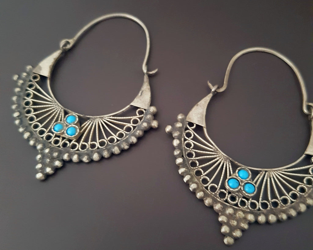 Afghani Earrings with Turquoise