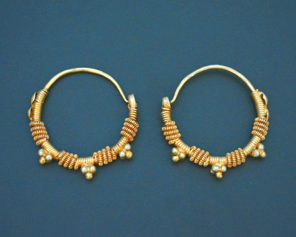 Reserved E. - Gujarati Gilded Silver Hoop Earrings