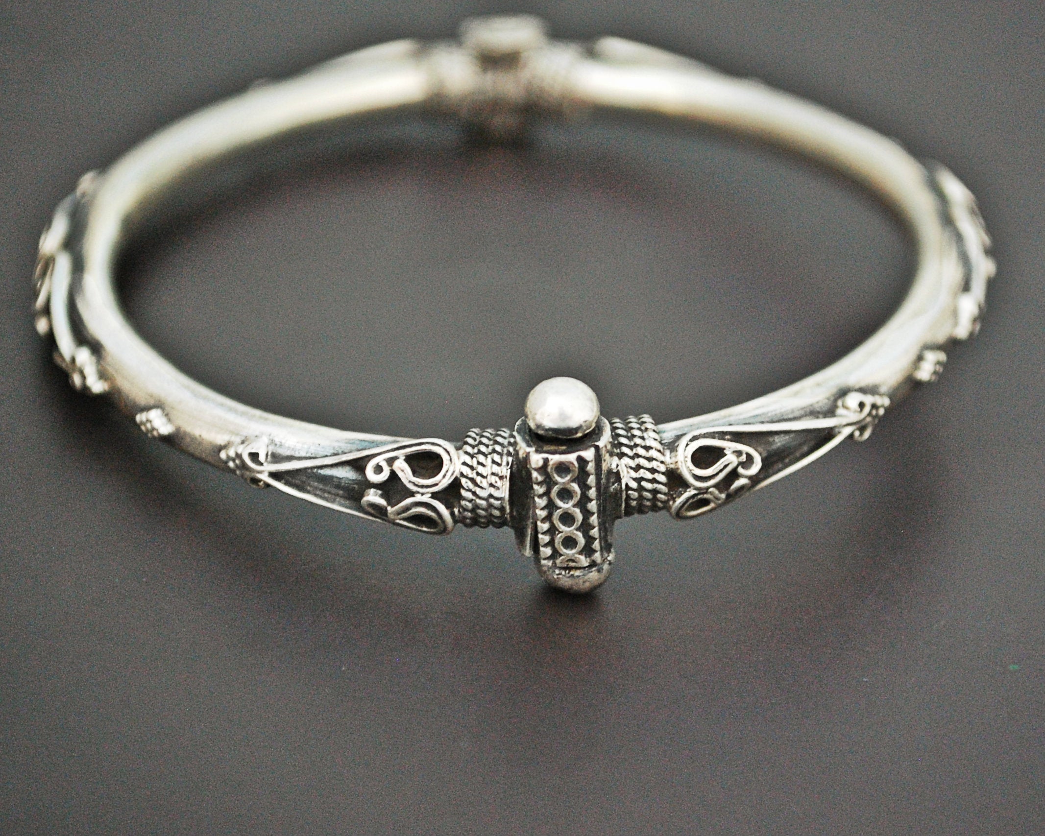 Indian Hinged Silver Bracelet