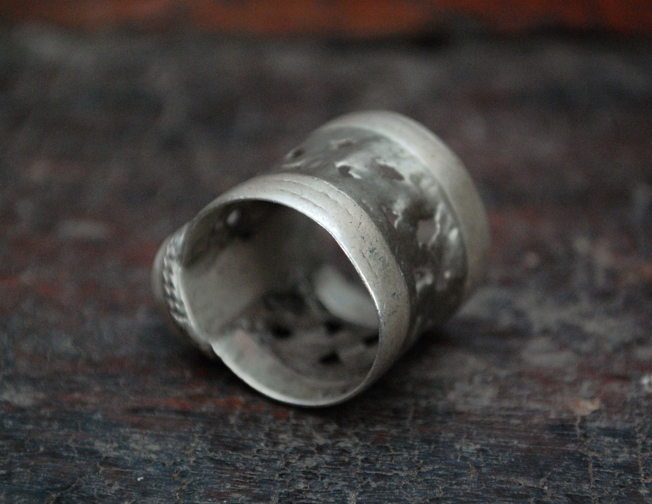 Afghani Old Silver Carnelian Ring - Size 8