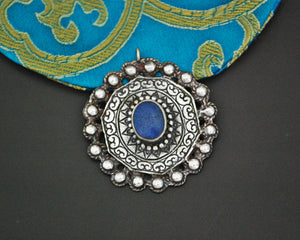 Ethnic Lapis Lazuli Sterling Silver Pendant