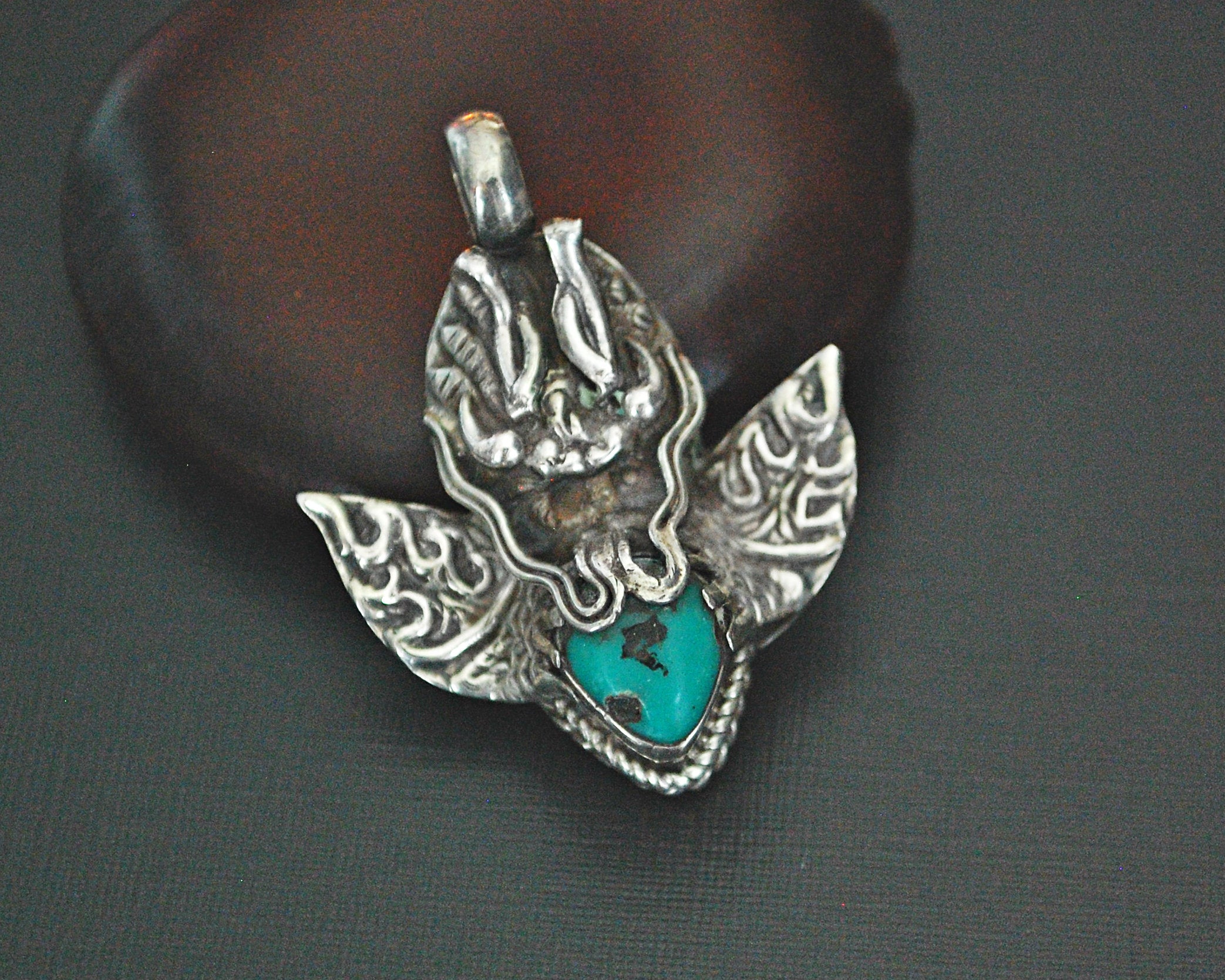 Nepali Turquoise Dragon Pendant