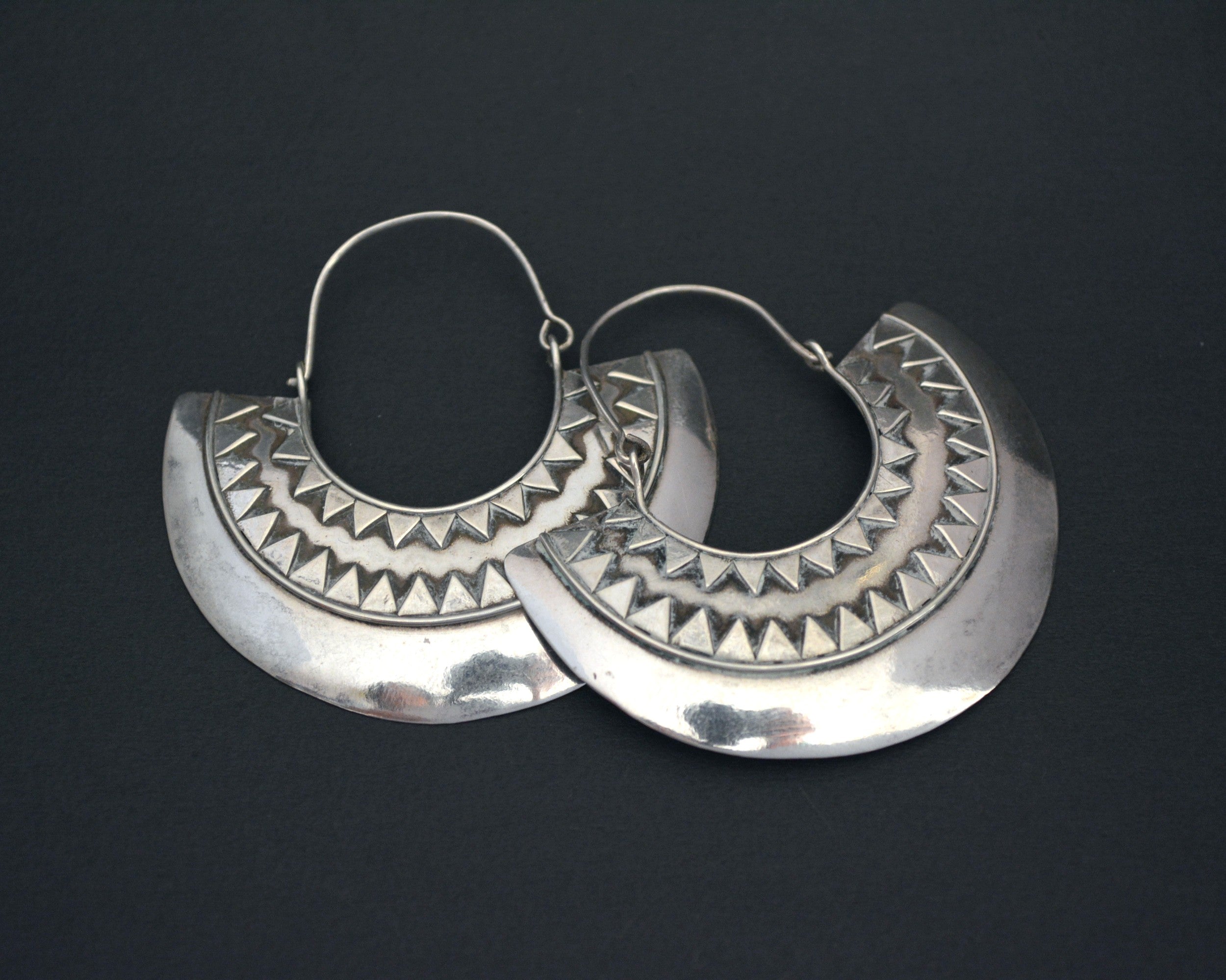 Large Ethnic Hoop Earrings