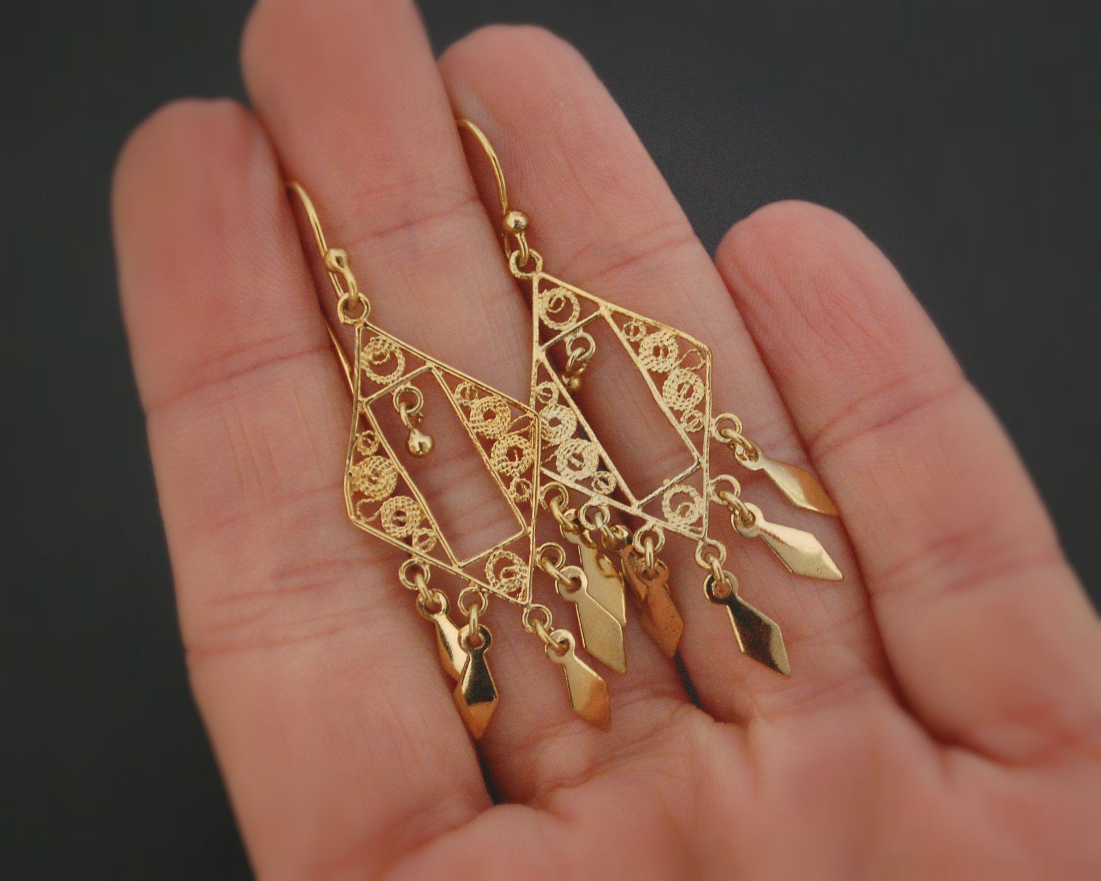 Ethnic Gilded Earrings from India