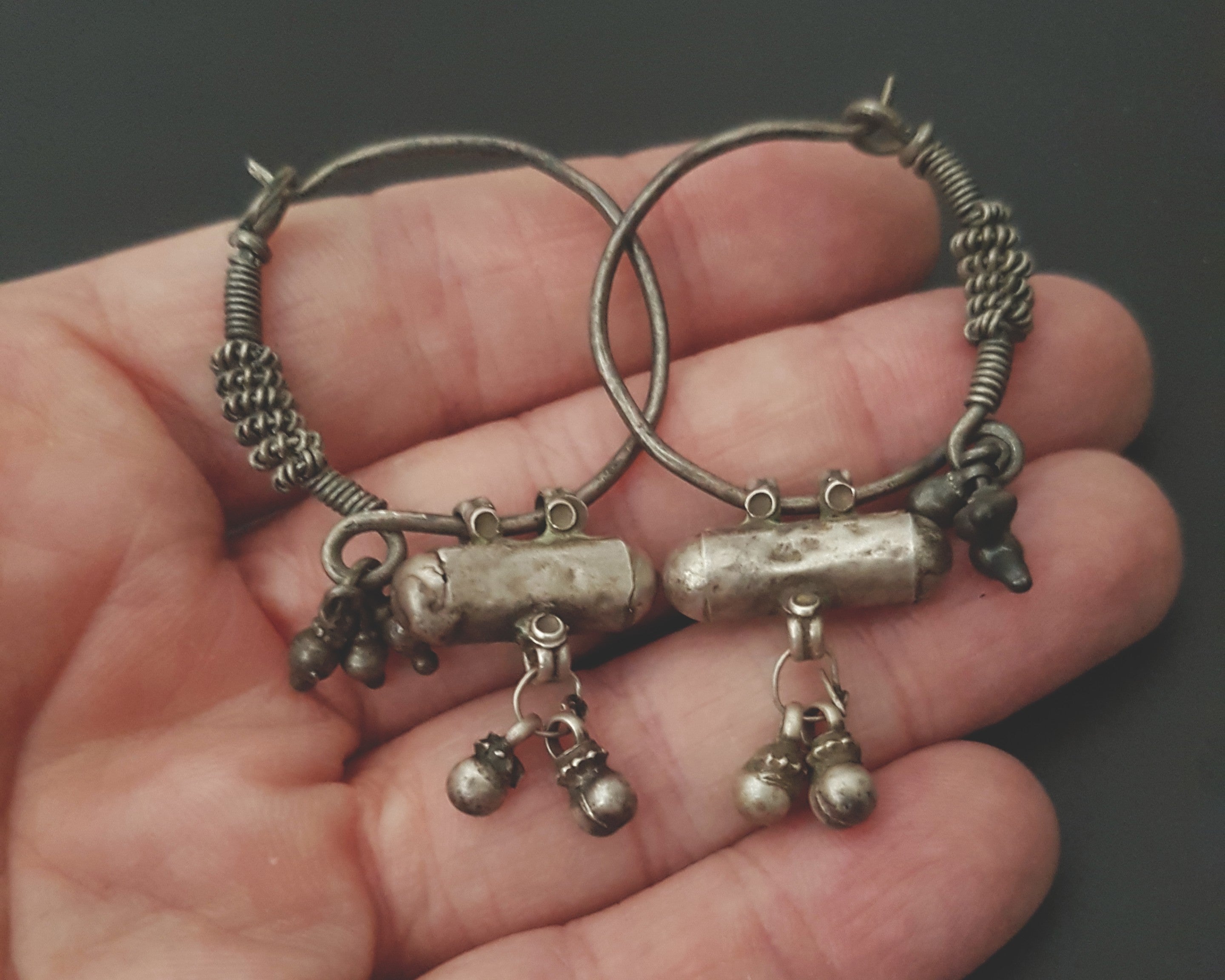 Tribal Indian Hoop Earrings with Taviz