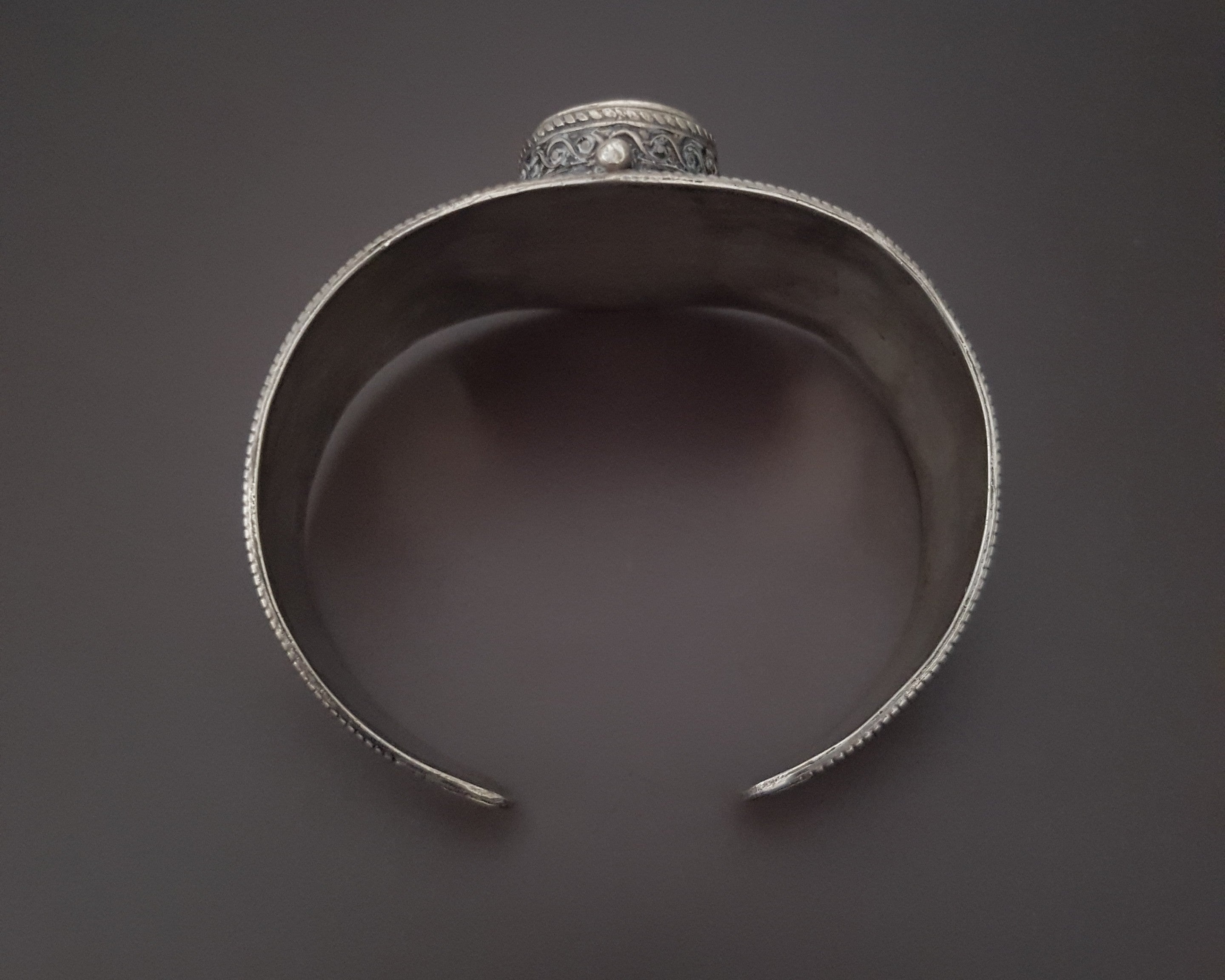 Vintage Kazakh Silver Gilded Cuff Bracelet