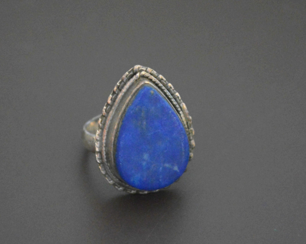 Ethnic Lapis Lazuli Ring from India - Size 7.5
