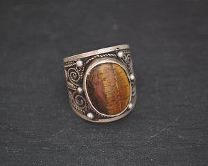 Ethnic Tiger Eye Ring from India - Size 8