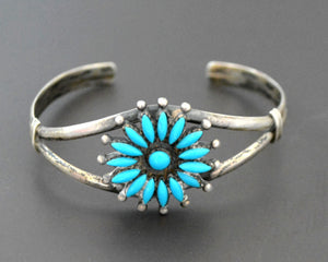 Zuni Cluster Turquoise Cuff Bracelet - SMALL