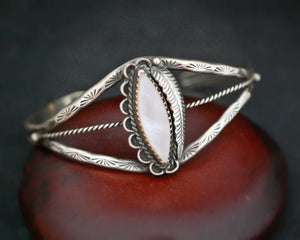 Native American Navajo Cuff Bracelet with Mother of Pearl