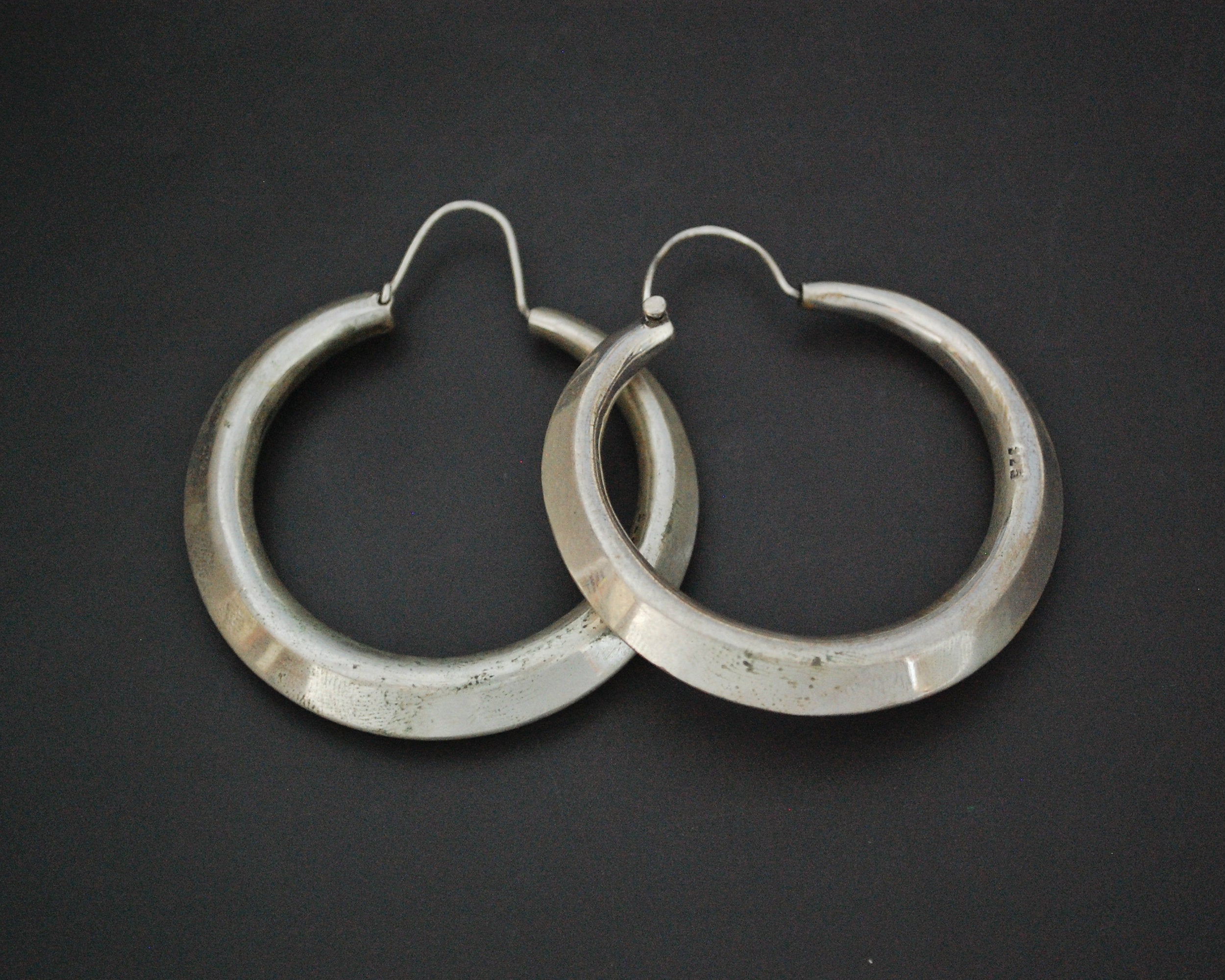 Huge Sterling Silver Hoop Earrings - XLARGE