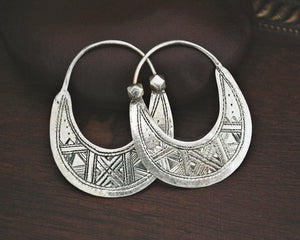 Tuareg Hoop Earrings with Carvings