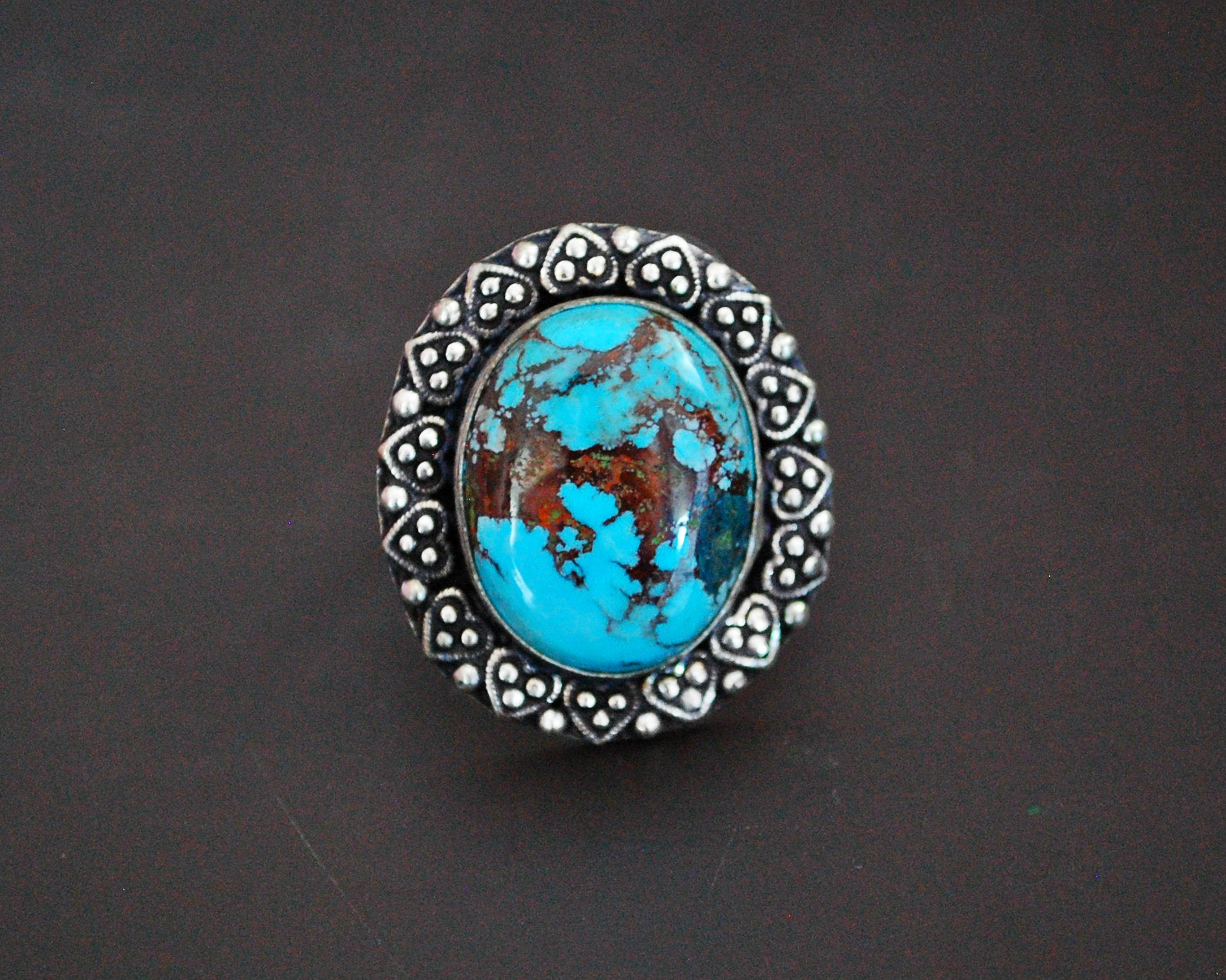 Ethnic Turquoise Ring from India - Size 7.5