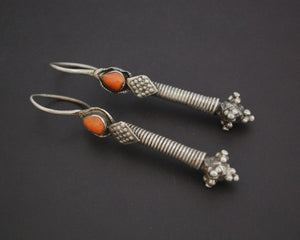 Antique Turkmen Coral Earrings