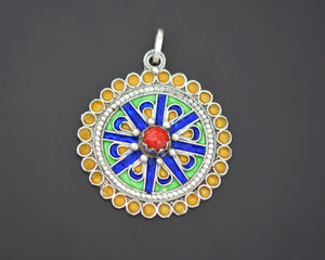 Berber Enamel Coral Pendant