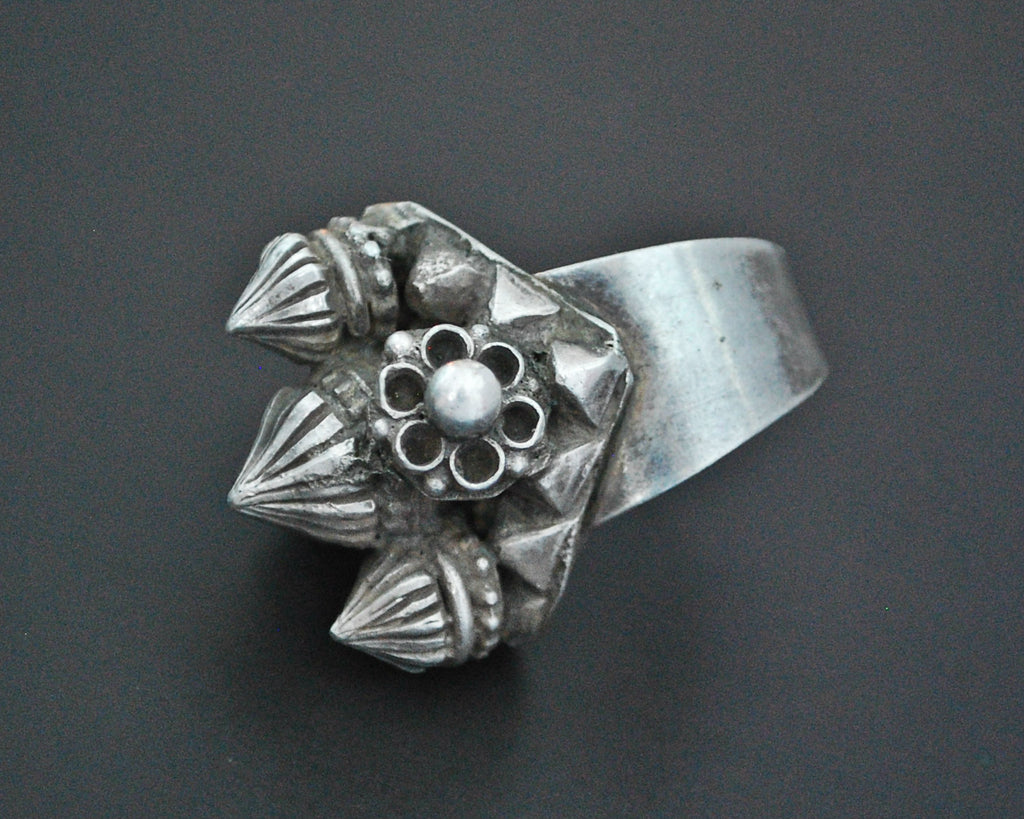 Tribal Indian Silver Ring - Size 9 Adjustable