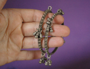 Rajasthani Silver Bracelet with Bells - SMALL