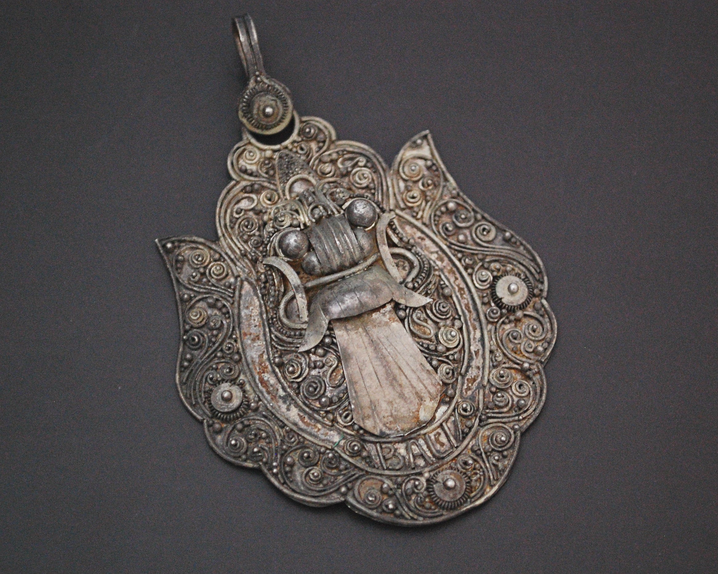 Old Silver Barong Pendant from Bali
