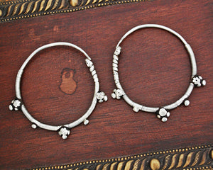 Antique Afghani Hoop Earrings - LARGE