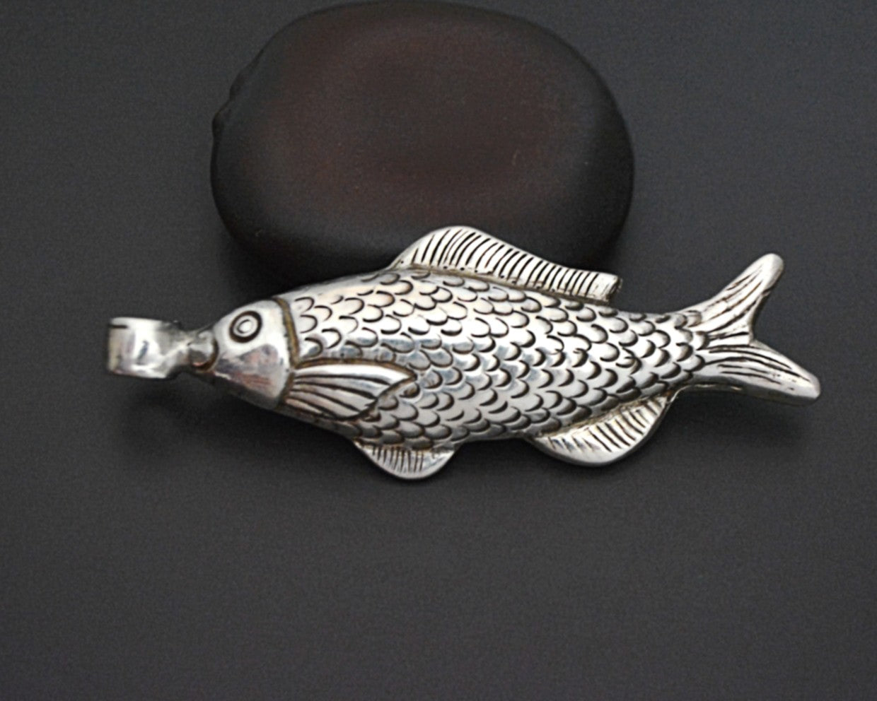 Large Nepali Silver Fish Pendant
