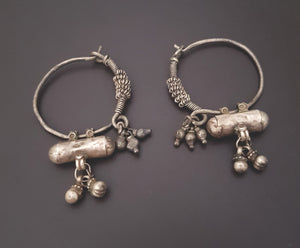Tribal Indian Hoop Earrings with Taviz