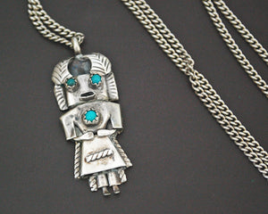 Navajo Kachina Pendant with Silver Chain