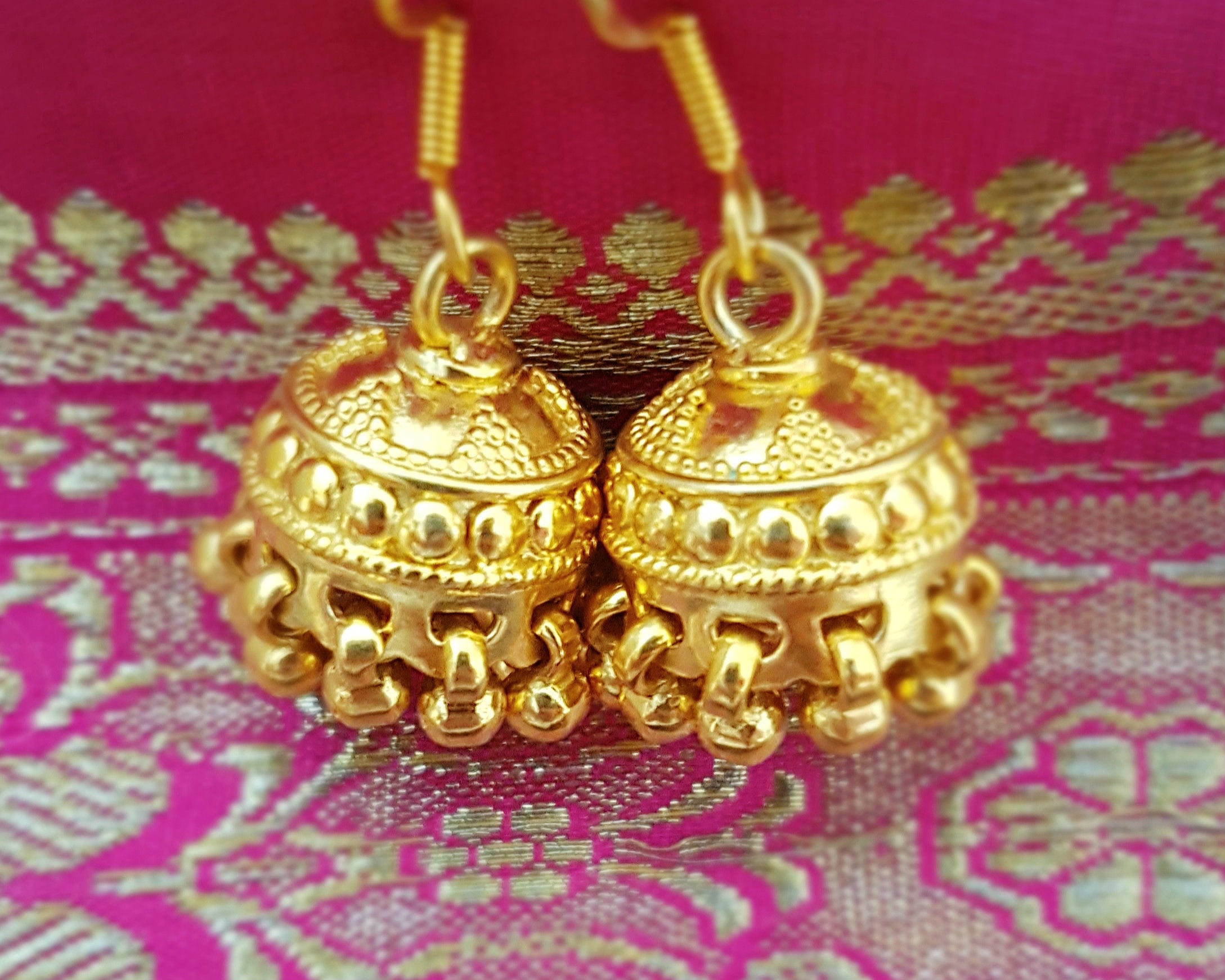 Rajasthani Gilded Jhumka Earrings