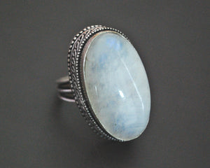 Rainbow Moonstone Ring from India - Size 6.5