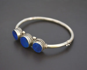Vintage Lapis Lazuli Bracelet from India - SMALL - Hinged