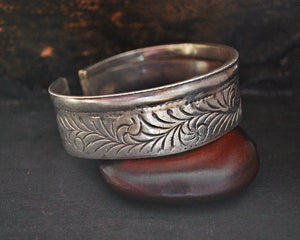 Bold Ethnic Carved Cuff Bracelet