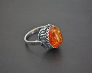 Ethnic Amber Ring - Size 7.5