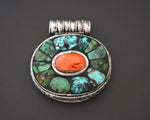 Tibetan Gau Box with Coral and Turquoise