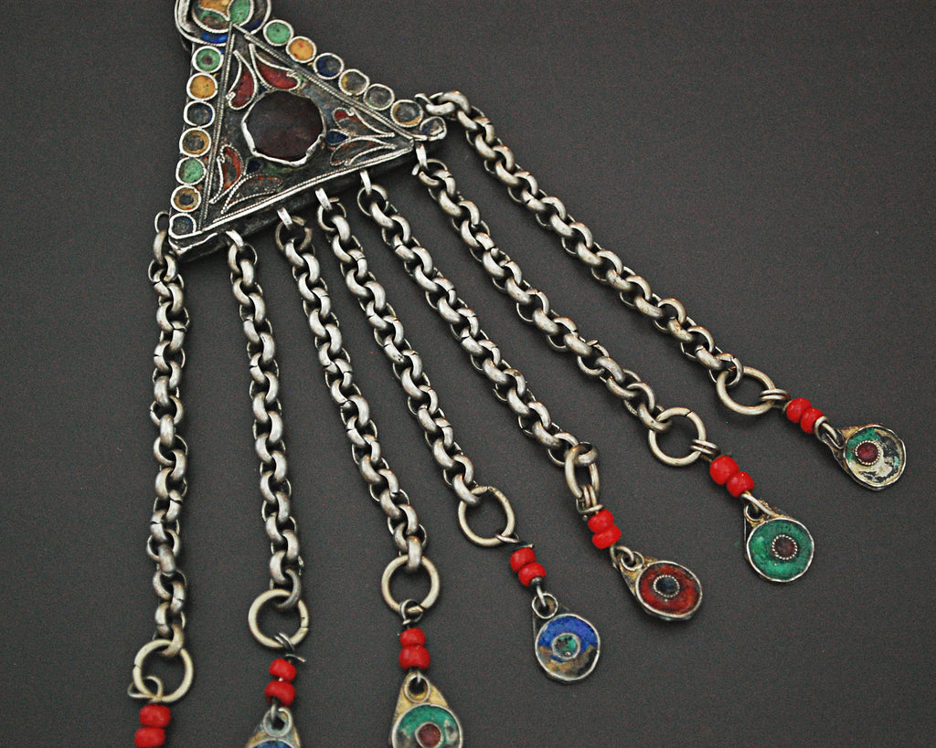 Tunisian Enamelled Pendant with Dangles