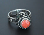 Reserved for R. - Old Afghani Coral Ring - Size 7