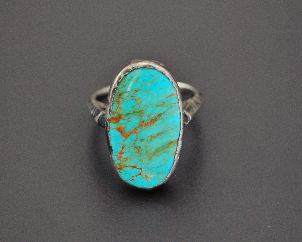 Ethnic Persian Turquoise Ring - Size 8
