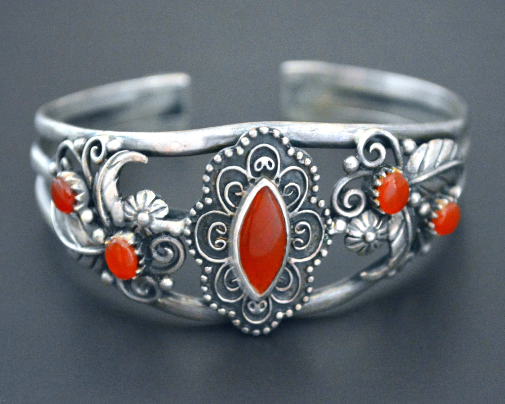 Native American Carnelian Cuff Bracelet