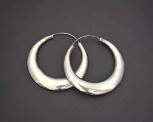 Huge Ethnic Flatened Hoop Earrings - XLarge