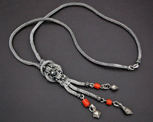 Unique Coral Snake Chain Necklace with Bells